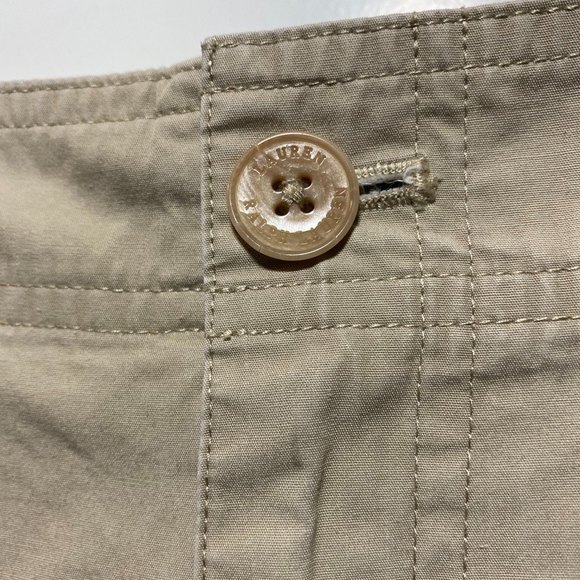 Lauren by Ralph Lauren Petite 100% Cotton Straight Khaki Pants Size 14P Beige - Picture 4 of 6